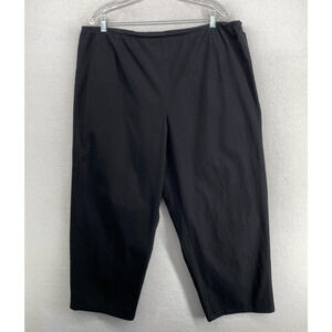 EILEEN FISHER Pants 1X Organic Cotton Stretch Twill Tapered Ankle Side Zip Black